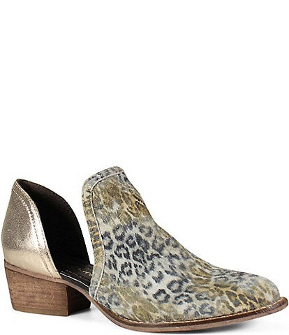 Diba True Shy Town Metallic Leopard Cut Out Booties