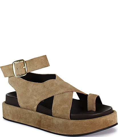 Diba True Sugar Fix Suede Toe Loop Platform Sandals