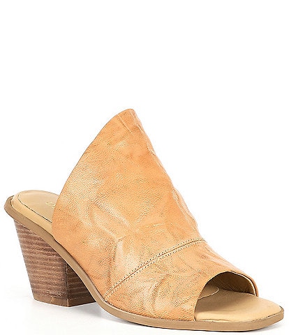 Diba True Sway Away Leather Square Toe Mule Slides