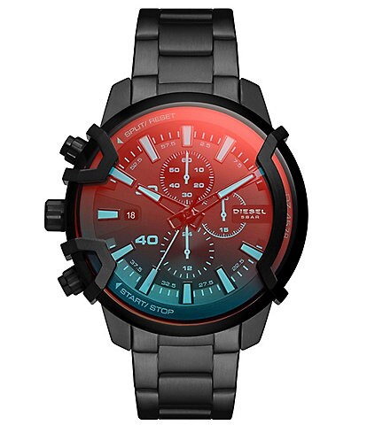 Diesel Griffed Chronograph Black-Tone Stainless Steel Watch