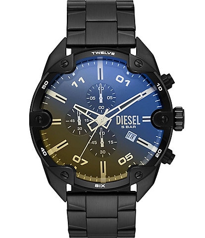 Diesel Men's Chronograph Black-Tone Stainless Steel Bracelet Watch