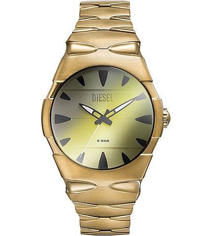 Diesel Men's D-Sruptor Three-Hand Gold Tone Stainless Steel Bracelet Watch