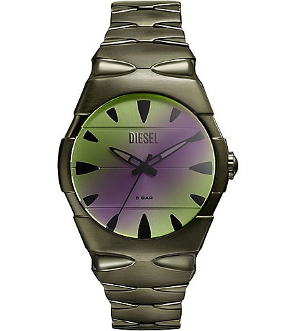 Diesel Men's D-Sruptor Three-Hand Green Stainless Steel Bracelet Watch