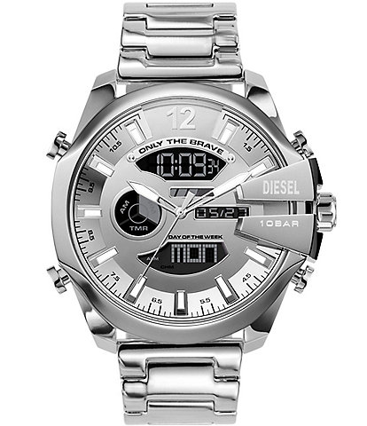 Diesel Men's Mega Chief Ana-Digi Stainless Steel Bracelet Watch