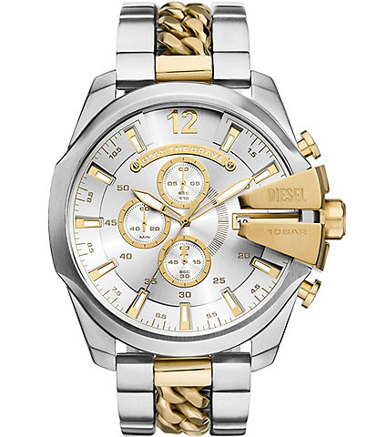 Diesel Men's Mega Chief Chronograph Two-Tone Stainless Steel Bracelet Watch