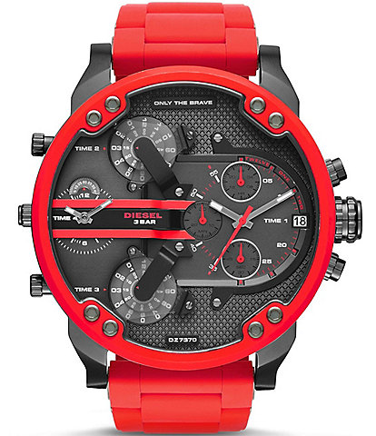 Diesel Mr Daddy 2.0 Silicone Strap Stainless Steel Multifunction Watch