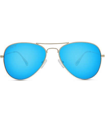 DIFF Eyewear Cruz Polarized Mirrored Aviator Sunglasses