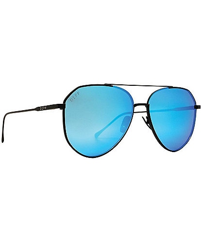 DIFF Eyewear Dash Blue Mirror Aviator Sunglasses