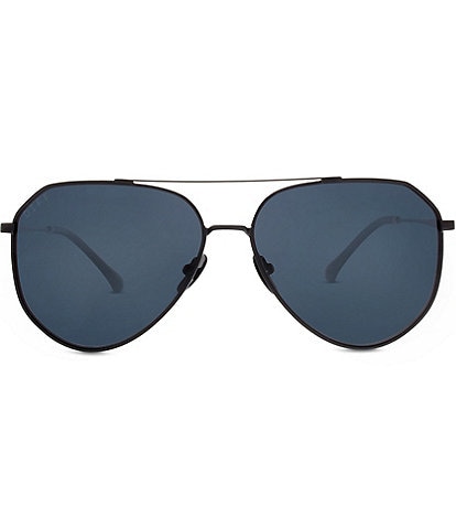 DIFF Eyewear Dash Matte Black + Solid Grey Polarized Lens Sunglasses
