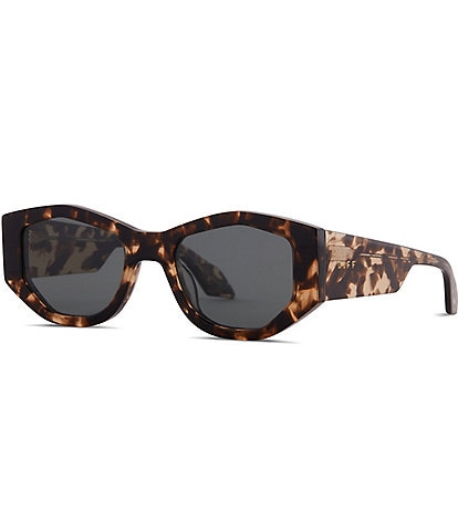 DIFF Eyewear Zoe 52mm Angled Polarized Lens Tortoise Sunglasses
