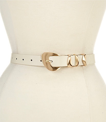 Dillard's .94" Asymmetrical Buckle and Loop Faux Leather Belt