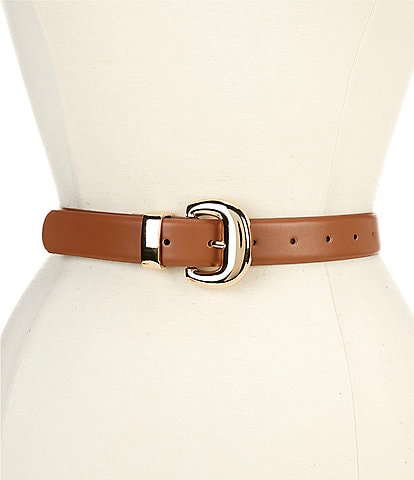 Dillard's 1" Round Buckle Faux Leather Belt