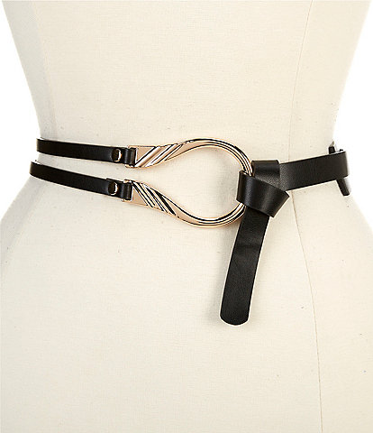Dillard's 1.5" Tie Knot Hook Faux Leather Belt