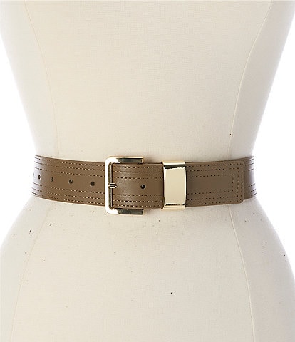 Dillard's 1.5#double; Triple Stitches Leather Belt