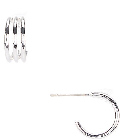 Dillard's 3 Row Wire Small Hoop Earrings