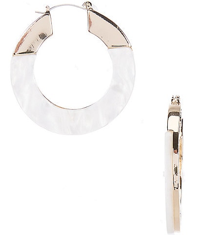 Dillard's Acrylic White Round Hoop Earrings