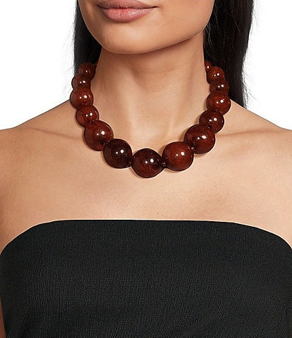 Dillard's Amber Tonal Beads Statement Necklace