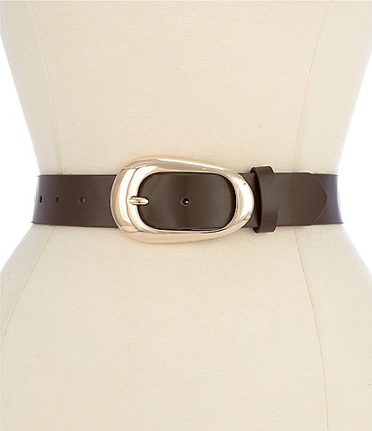 Dillard's Asymmetrical Oval Leather Belt