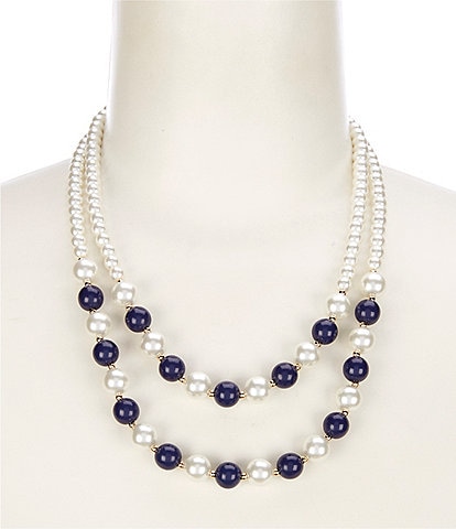 Dillard's Bead and Pearl Short Multi-Strand Necklace