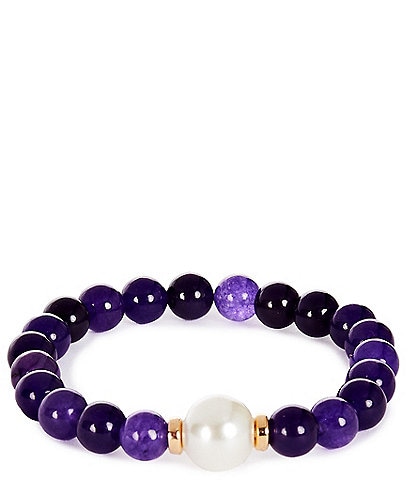 Dillard's Bead and Pearl Stretch Bracelet