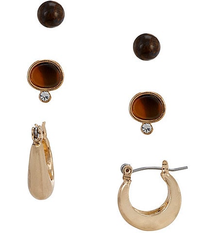 Dillard's Bead Studs And Hoop Earring Set