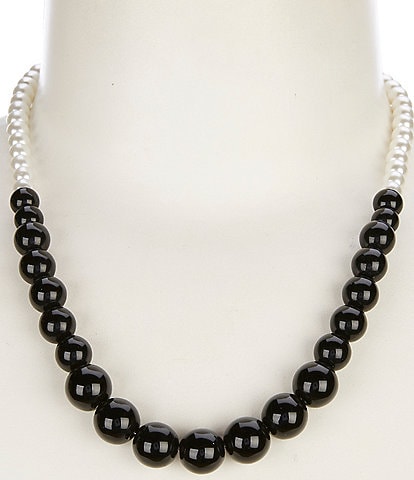 Dillard's Black & White Pearl Collar Necklace