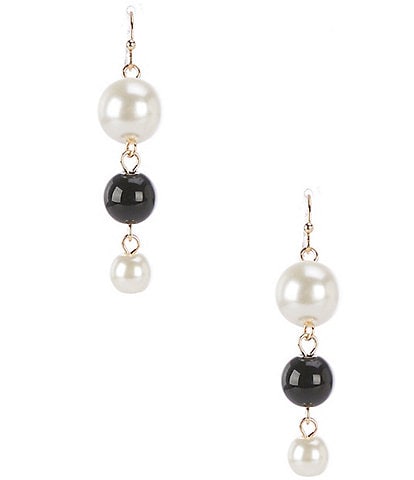 Dillard's Black & White Pearl Linear Earrings