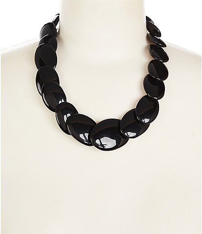 Dillard's Black Oval Statement Necklace