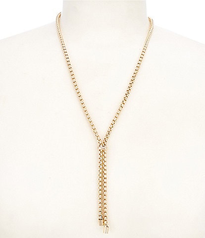 Dillard's Box Chain Y Necklace
