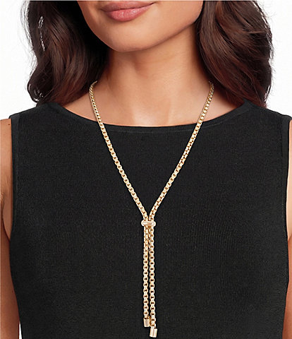 Dillard's Box Chain Y Necklace