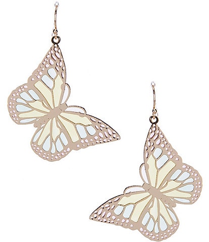 Dillard's Butterfly Stamping Multi Color Drop Earrings