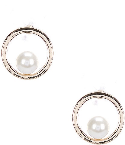 Dillard's Circle Pearl Stud Earrings