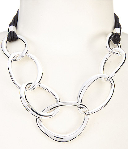 Dillard's Cord Large Oval Link Collar Necklace