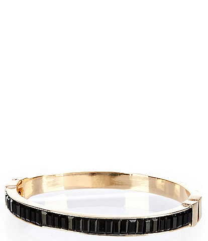 Dillard's Crystal Baguettes Inlay Bangle Bracelet