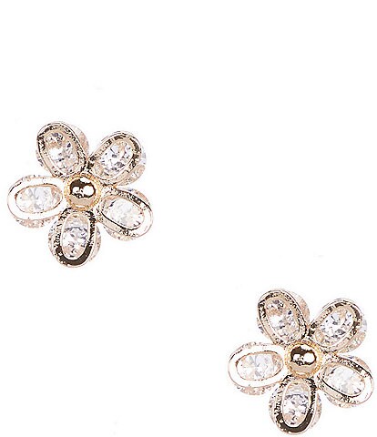 Dillard's Crystal CZ Stone Flower Stud Earrings