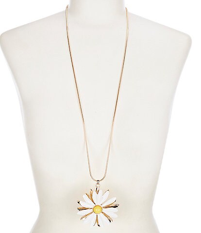 Dillard's Daisy Flower Long Pendant Necklace