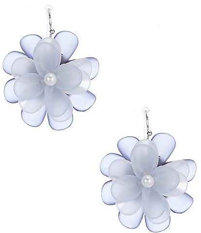 Dillard's Denim Blue Flower Drop Earrings