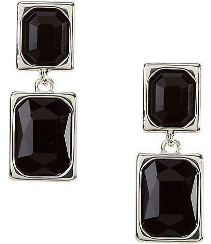 Dillard's Cushion Square Stone Double Drop Earrings