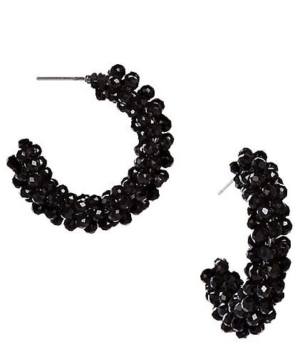 Dillard's Glass Beaded Small Wire Hoop Earrings