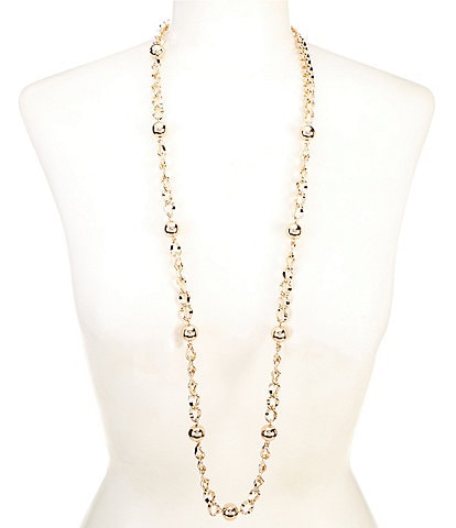 Dillard's Gold Metal Thick Link Long Strand Necklace