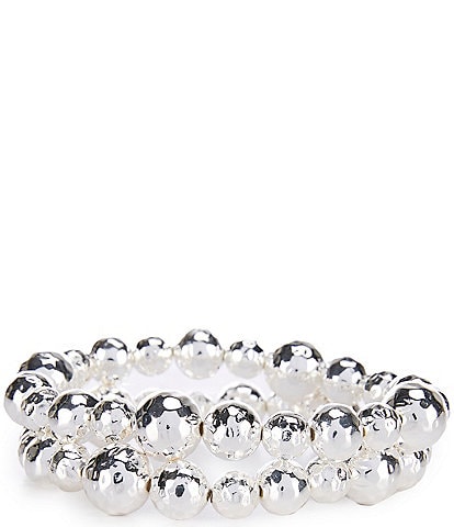 Dillard's Hammered Bead Stretch Bracelet