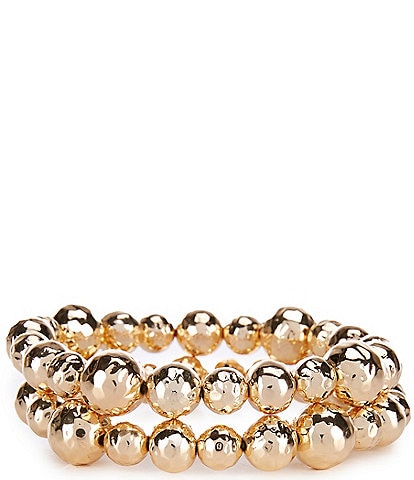 Dillard's Hammered Bead Stretch Bracelet