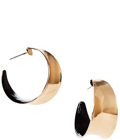 Dillard's Hammered Metal Enamel Hoop Earrings