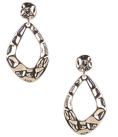Dillard's Hammered Metal Large Loop Orbital Drop Earrings