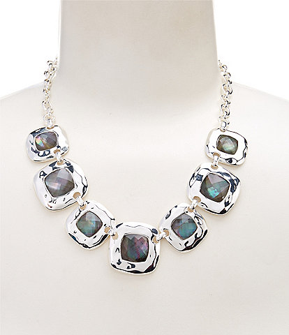 Dillard's Hammered Square Shell Frontal Collar Necklace