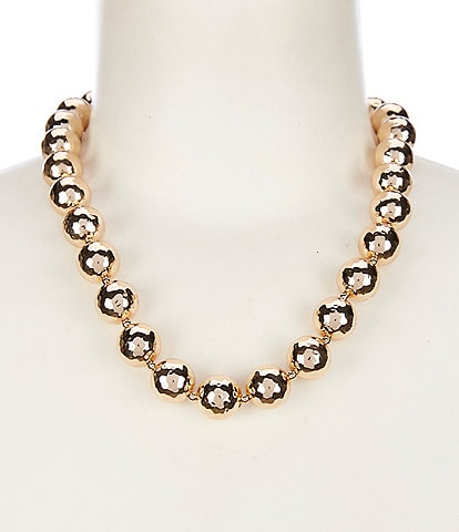 Dillard's Hammered Textured Bead Short Strand Collar Necklace