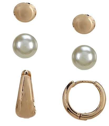 Dillard's Hoop and Stud Trio Earrings Set