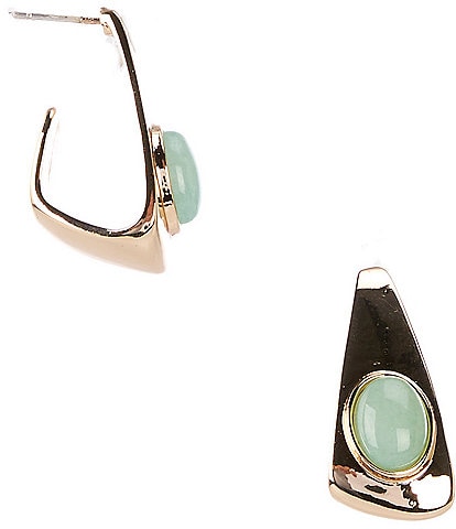 Dillard's Jade Cab Polished Metal Geometric Hoop Earrings