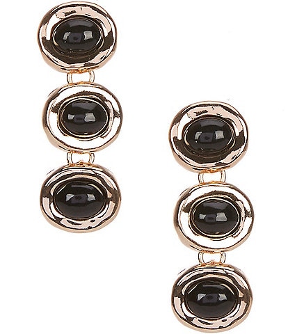 Dillard's Jet Cab Wobbly Metal Oval Linear Earrings