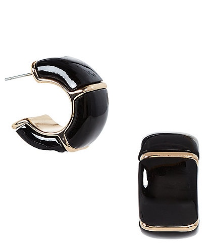 Dillard's Jet Square Cab Small Hoop Earrings